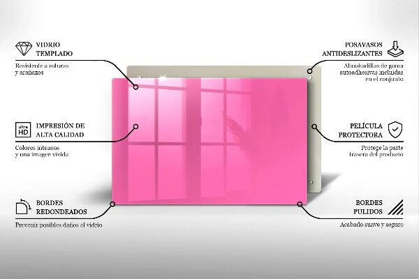 Szklana deska do kuchni Kolor różowy