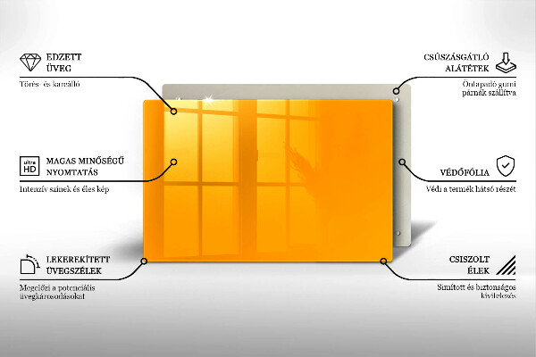 Szklana deska do kuchni Kolor ciemny żółty