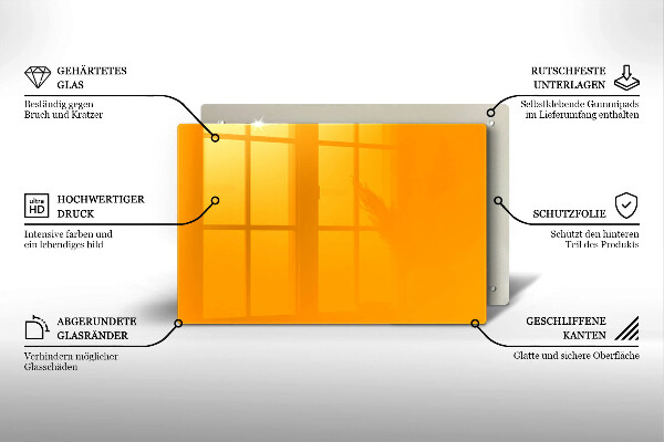 Szklana deska do kuchni Kolor ciemny żółty