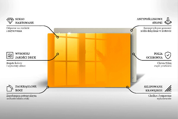 Szklana deska do kuchni Kolor ciemny żółty