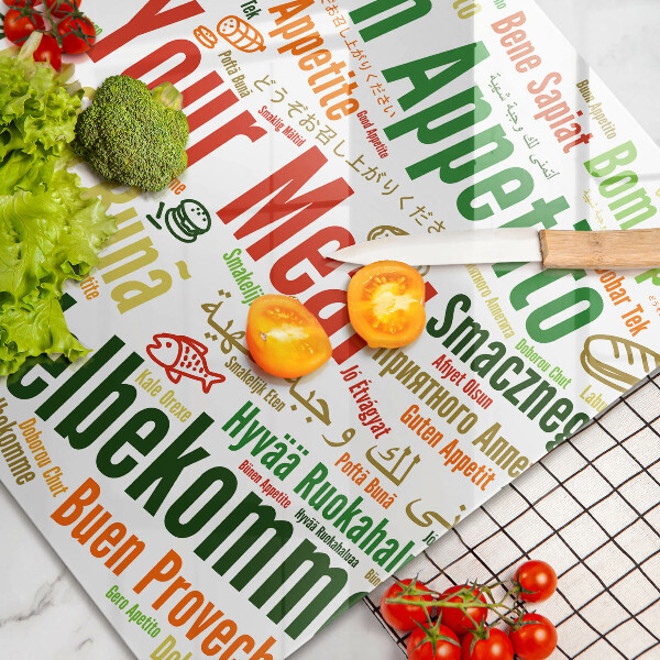 Deska do kuchni Napisy Smacznego języki