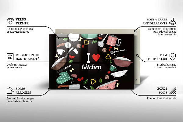 Deska do kuchni Ilustracja I love kitchen