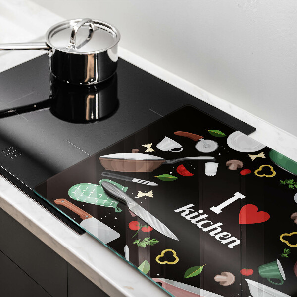 Deska do kuchni Ilustracja I love kitchen