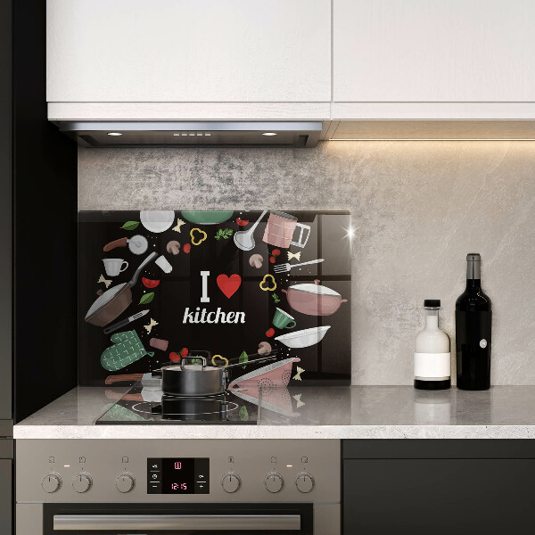 Deska do kuchni Ilustracja I love kitchen