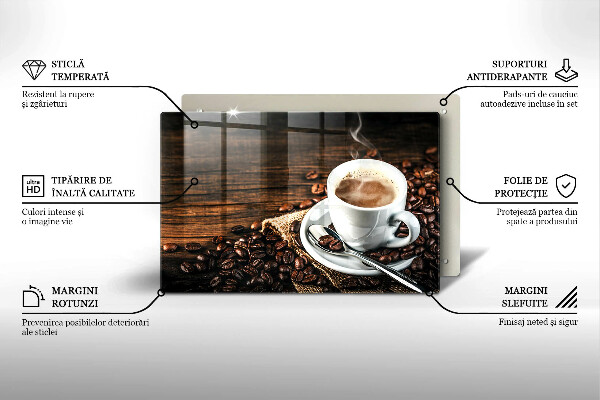 Deska do kuchni Filiżanka i ziarna kawy