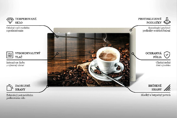 Deska do kuchni Filiżanka i ziarna kawy