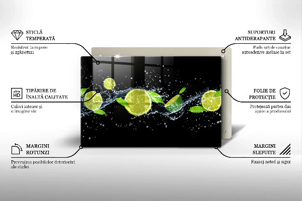 Deska do kuchni Limonki mięta woda