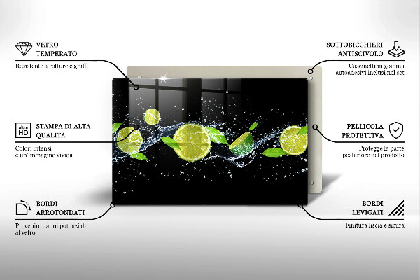 Deska do kuchni Limonki mięta woda