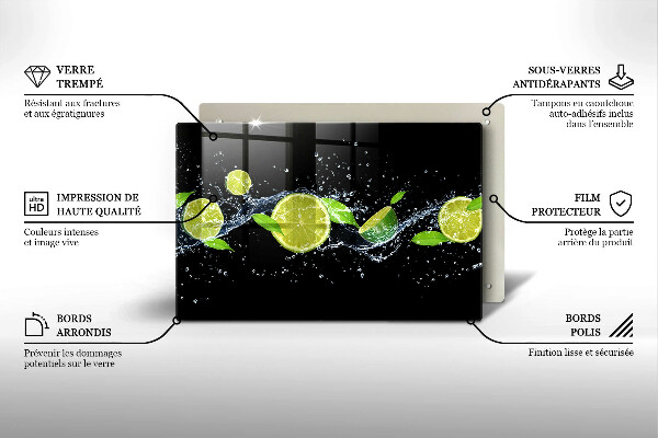 Deska do kuchni Limonki mięta woda