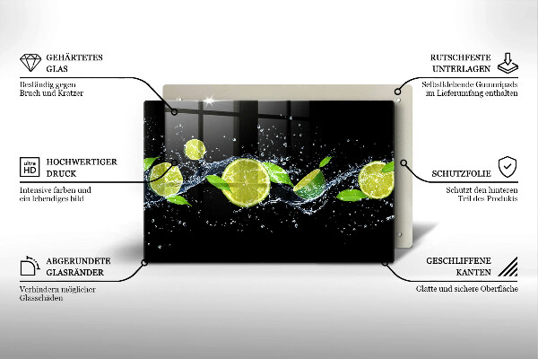 Deska do kuchni Limonki mięta woda