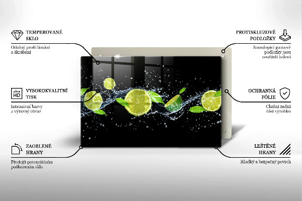 Deska do kuchni Limonki mięta woda