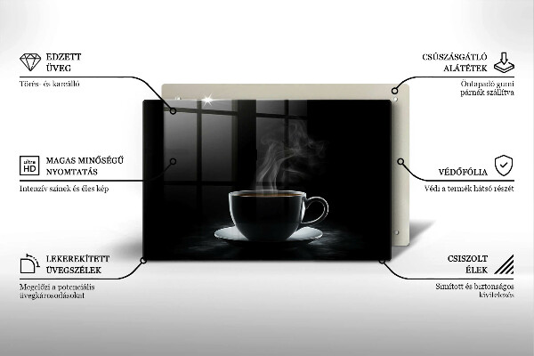 Deska do kuchni Gorąca filiżanka kawy