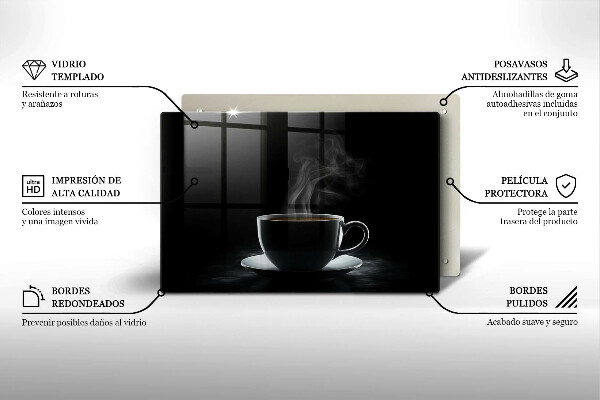 Deska do kuchni Gorąca filiżanka kawy