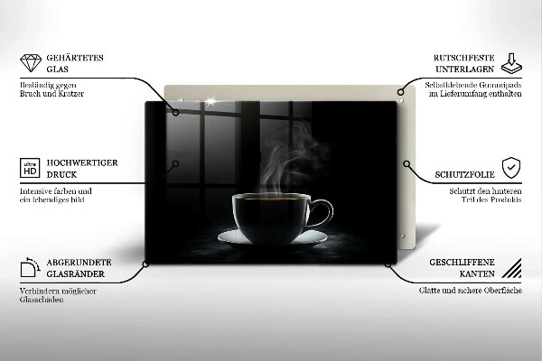 Deska do kuchni Gorąca filiżanka kawy