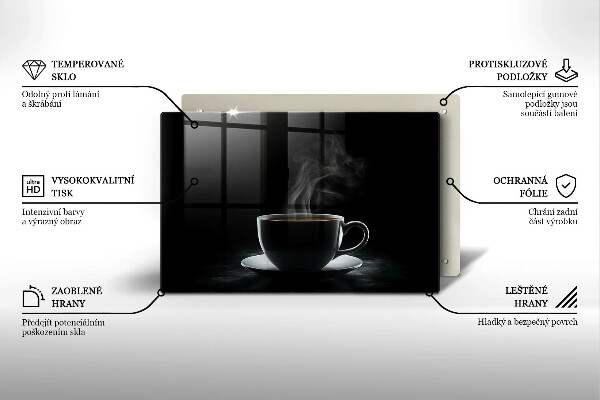 Deska do kuchni Gorąca filiżanka kawy