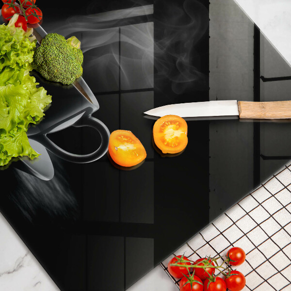 Deska do kuchni Gorąca filiżanka kawy