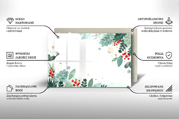 Deska do kuchni Akwarele liście