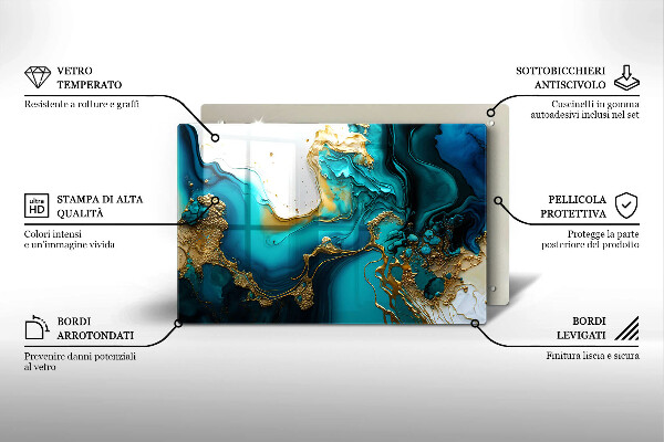 Szklana deska do kuchni Turkusowa abstrakcja