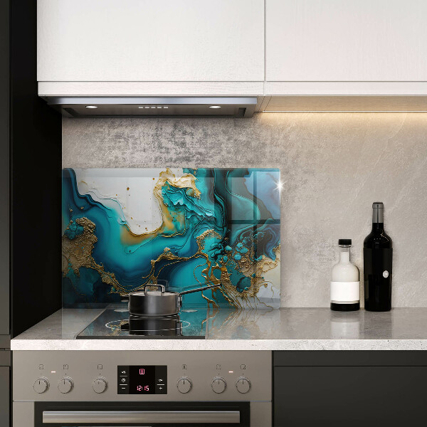 Szklana deska do kuchni Turkusowa abstrakcja