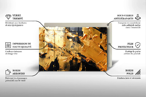 Szklana deska do kuchni Elegancka tekstura farby