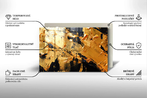 Szklana deska do kuchni Elegancka tekstura farby