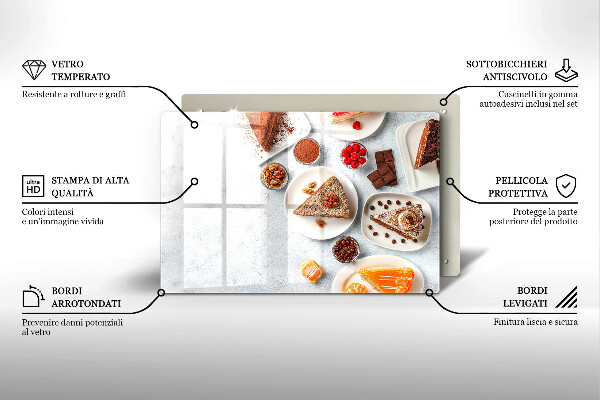 Szklana deska do kuchni Słodkości ciasta