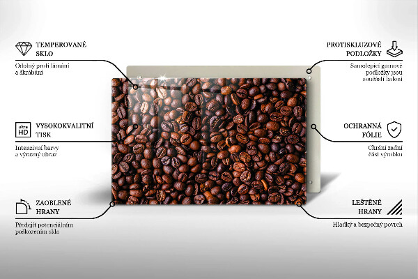 Szklana deska do kuchni Kawa ziarna