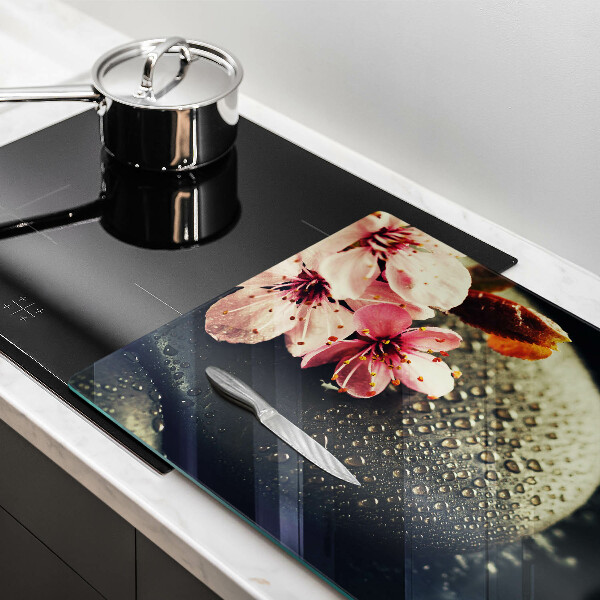 Szklana deska do kuchni Kwiaty kamienie zen