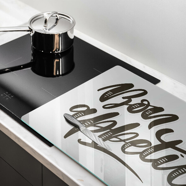 Szklana deska do kuchni Napis Bon Appetit