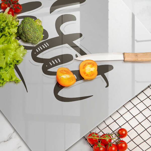 Szklana deska do kuchni Napis Bon Appetit