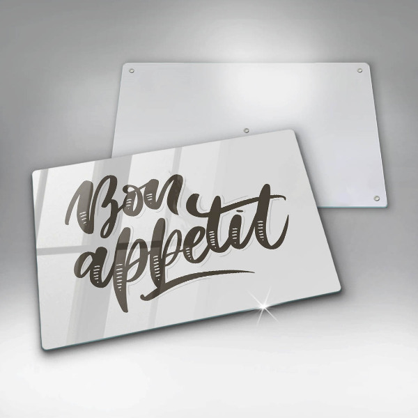 Szklana deska do kuchni Napis Bon Appetit