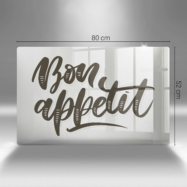 Szklana deska do kuchni Napis Bon Appetit