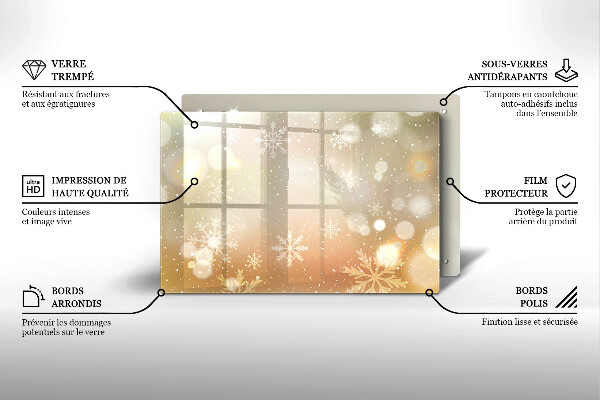 Szklana deska do kuchni Płatki śniegu