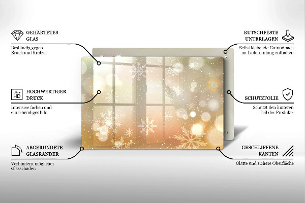 Szklana deska do kuchni Płatki śniegu