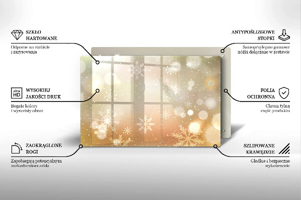 Szklana deska do kuchni Płatki śniegu