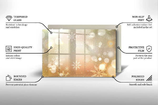 Szklana deska do kuchni Płatki śniegu