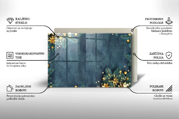 Szklana deska do kuchni Świąteczne ozdoby