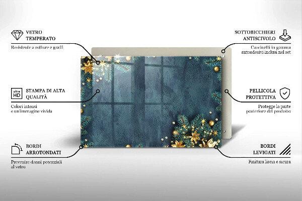 Szklana deska do kuchni Świąteczne ozdoby