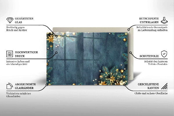 Szklana deska do kuchni Świąteczne ozdoby