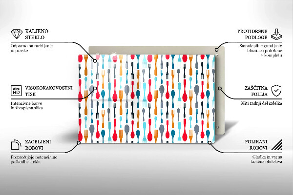 Szklana deska do kuchni Ilustracja łyżki