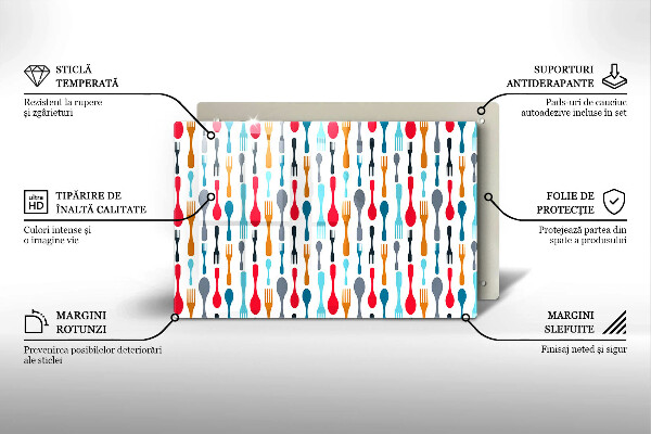 Szklana deska do kuchni Ilustracja łyżki