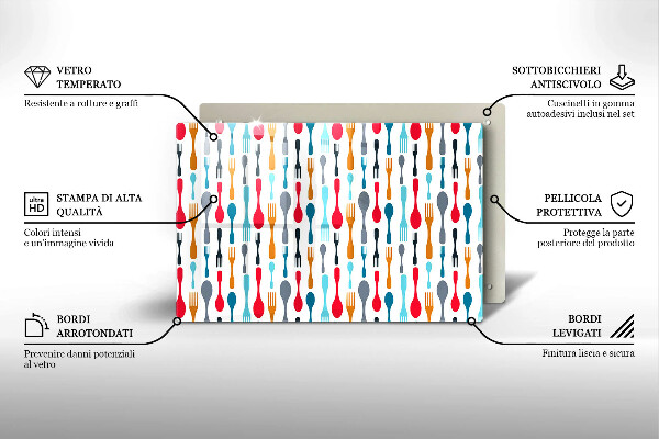 Szklana deska do kuchni Ilustracja łyżki