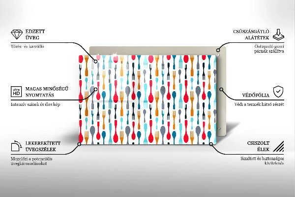 Szklana deska do kuchni Ilustracja łyżki