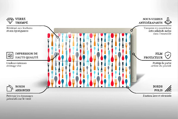 Szklana deska do kuchni Ilustracja łyżki