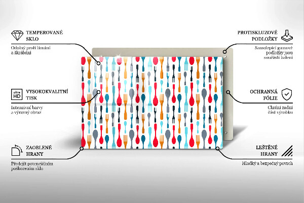Szklana deska do kuchni Ilustracja łyżki