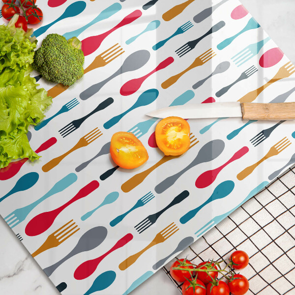 Szklana deska do kuchni Ilustracja łyżki