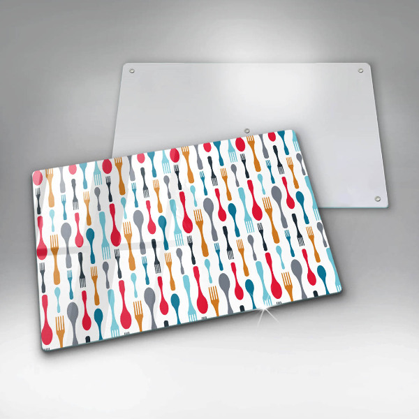 Szklana deska do kuchni Ilustracja łyżki