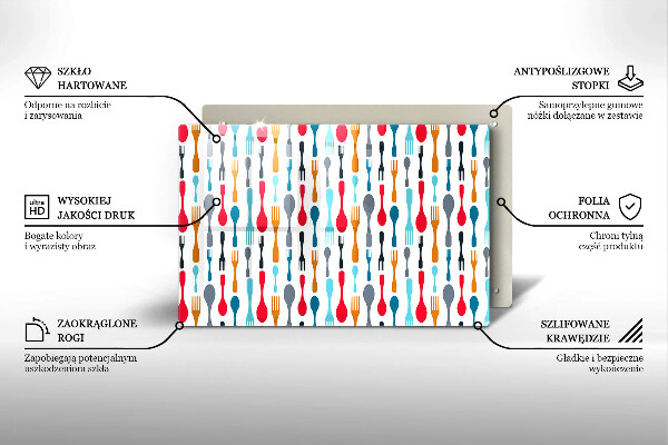 Szklana deska do kuchni Ilustracja łyżki