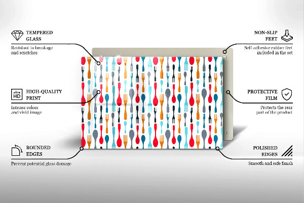 Szklana deska do kuchni Ilustracja łyżki