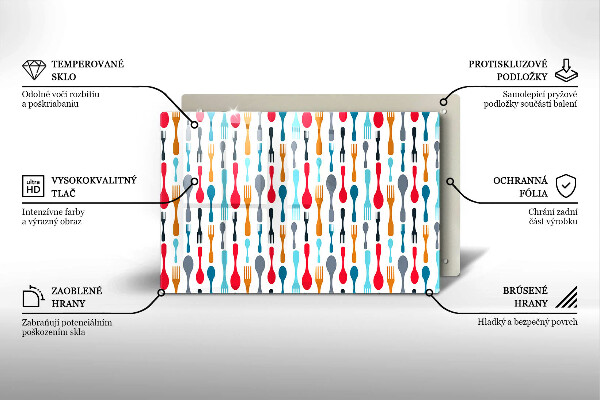 Szklana deska do kuchni Ilustracja łyżki